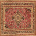 Square Medallion Brown Traditional Rug, tr73brn