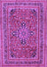 Machine Washable Medallion Purple Traditional Area Rugs, wshtr73pur