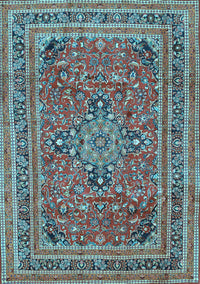 Medallion Light Blue Traditional Rug, tr73lblu