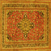 Square Medallion Yellow Traditional Rug, tr73yw