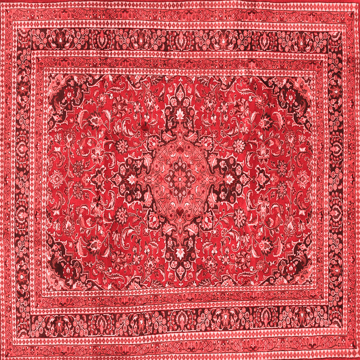 Machine Washable Medallion Red Traditional Rug, wshtr73red