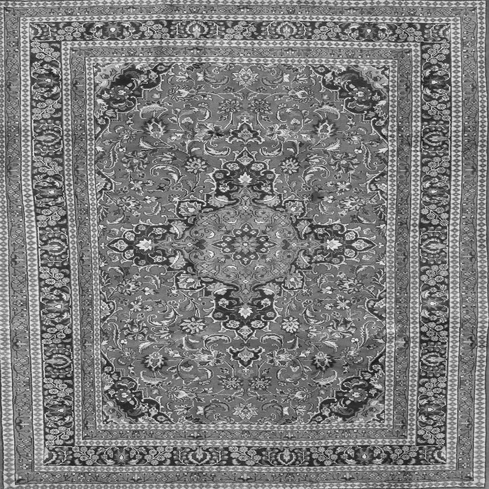 Round Machine Washable Medallion Gray Traditional Rug, wshtr73gry