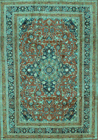 Medallion Turquoise Traditional Rug, tr73turq