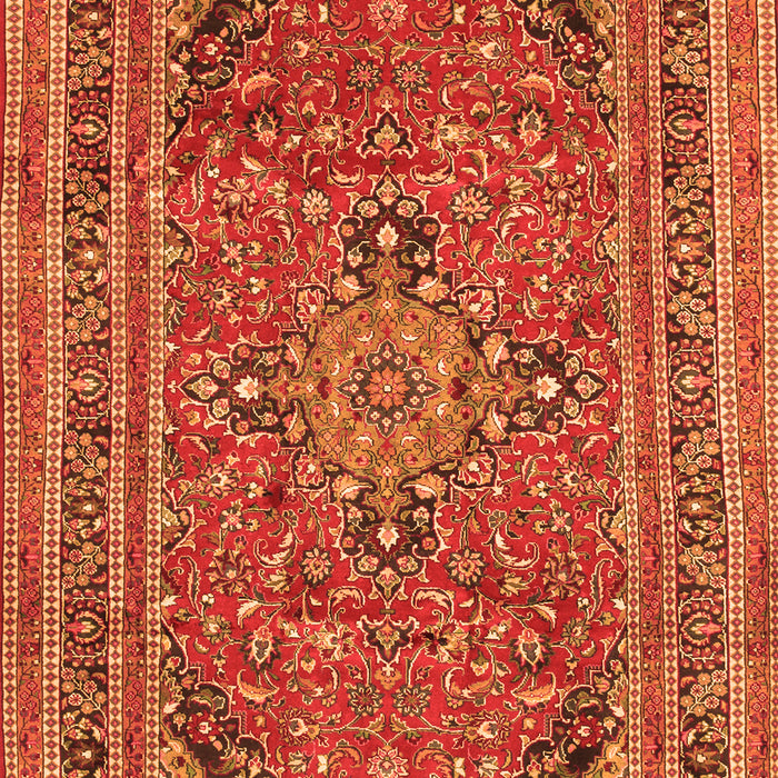 Serging Thickness of Machine Washable Medallion Orange Traditional Area Rugs, wshtr73org