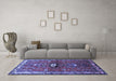 Machine Washable Persian Blue Traditional Rug in a Living Room, wshtr740blu