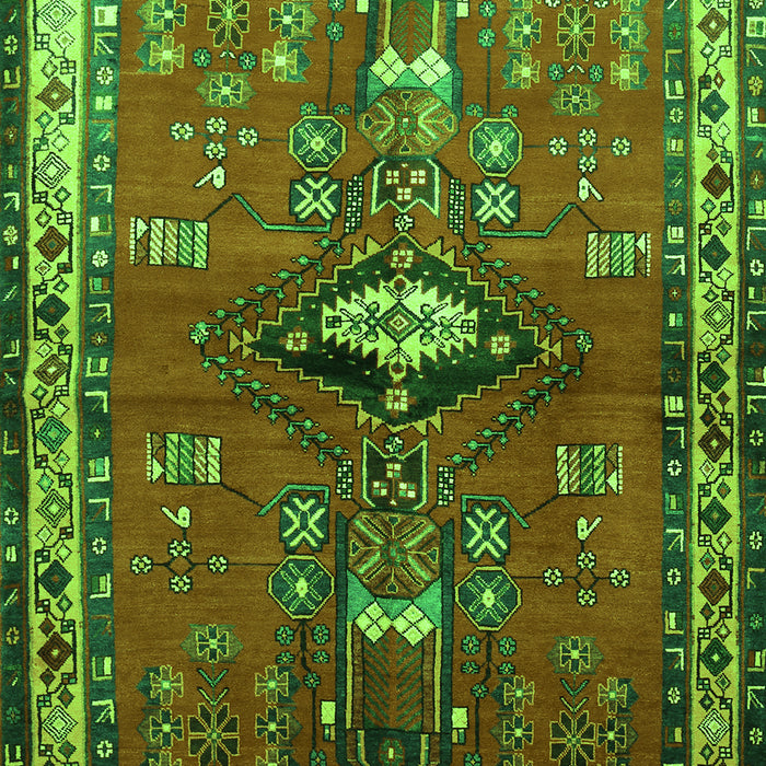 Serging Thickness of Machine Washable Persian Green Traditional Area Rugs, wshtr740grn