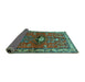Sideview of Persian Turquoise Traditional Rug, tr740turq