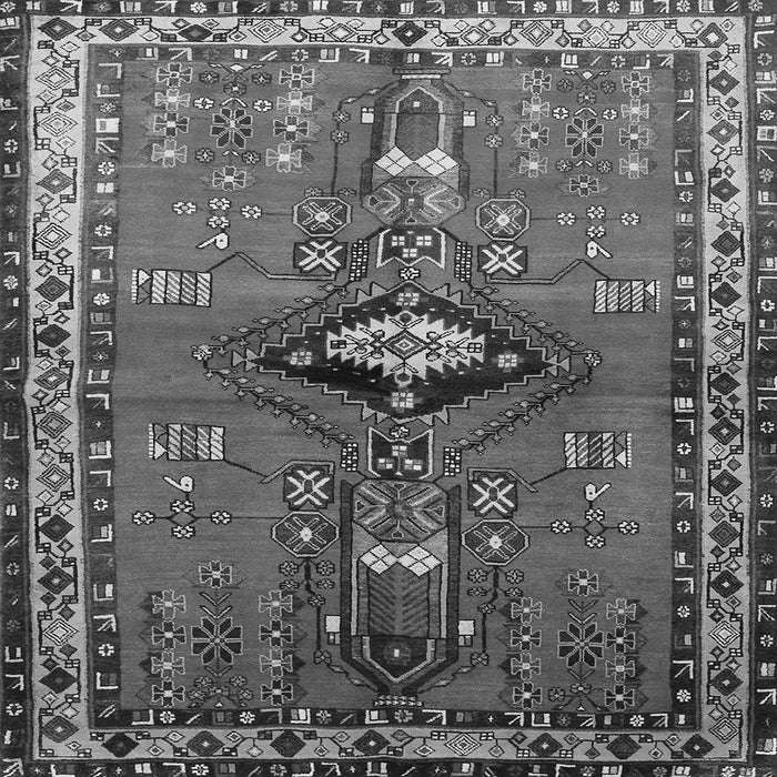 Round Machine Washable Persian Gray Traditional Rug, wshtr740gry