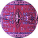Round Persian Purple Traditional Rug, tr740pur