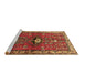 Sideview of Machine Washable Persian Brown Traditional Rug, wshtr740brn