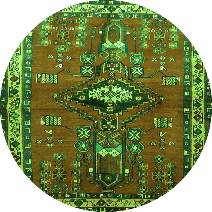 Machine Washable Persian Green Traditional Area Rugs, wshtr740grn