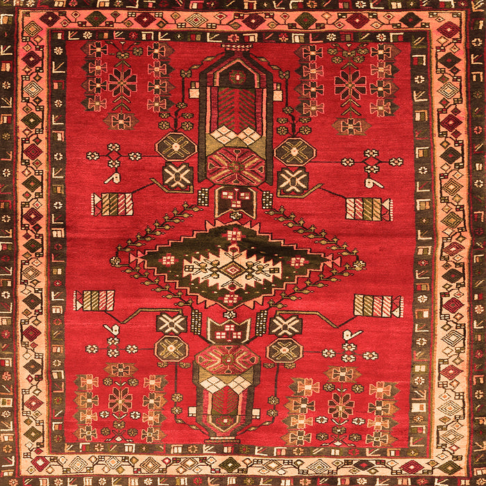 Serging Thickness of Persian Orange Traditional Rug, tr740org