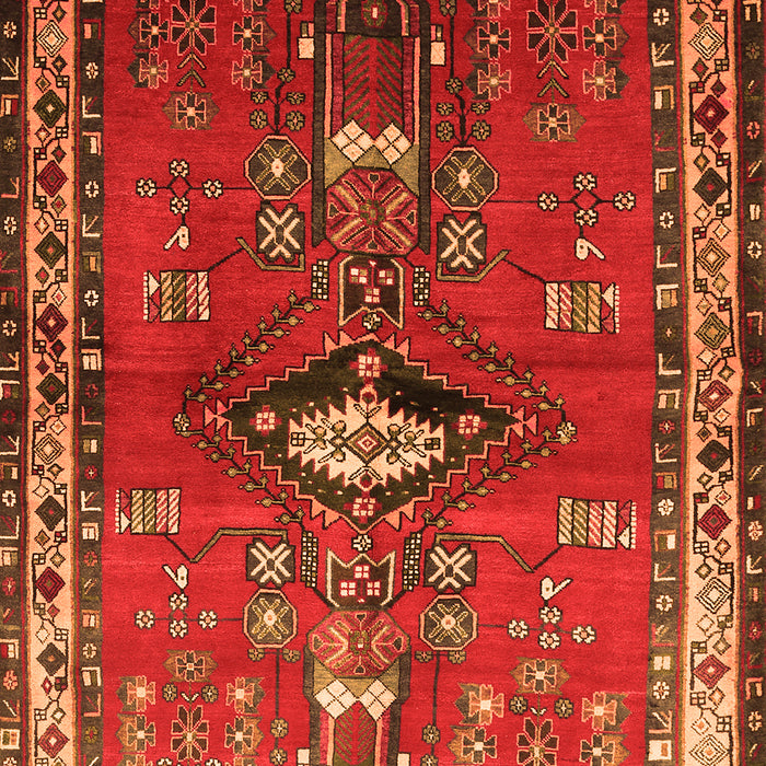 Serging Thickness of Machine Washable Persian Orange Traditional Area Rugs, wshtr740org