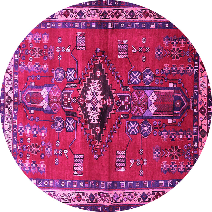 Round Persian Pink Traditional Rug, tr740pnk