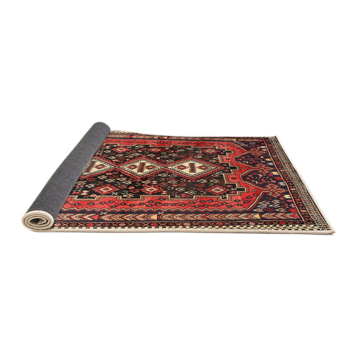 Sideview of Traditional Saffron Red Persian Rug, tr741