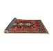 Sideview of Traditional Saffron Red Persian Rug, tr741