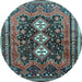 Round Persian Light Blue Traditional Rug, tr741lblu