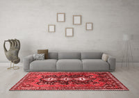 Machine Washable Persian Red Traditional Rug, wshtr741red