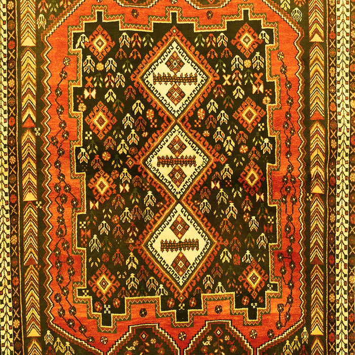 Machine Washable Persian Yellow Traditional Rug, wshtr741yw