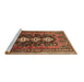 Sideview of Machine Washable Persian Brown Traditional Rug, wshtr741brn