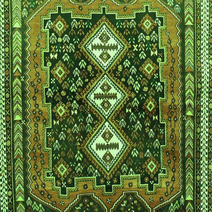 Serging Thickness of Machine Washable Persian Green Traditional Area Rugs, wshtr741grn