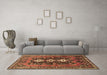 Machine Washable Persian Brown Traditional Rug in a Living Room,, wshtr741brn