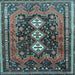 Square Machine Washable Persian Light Blue Traditional Rug, wshtr741lblu