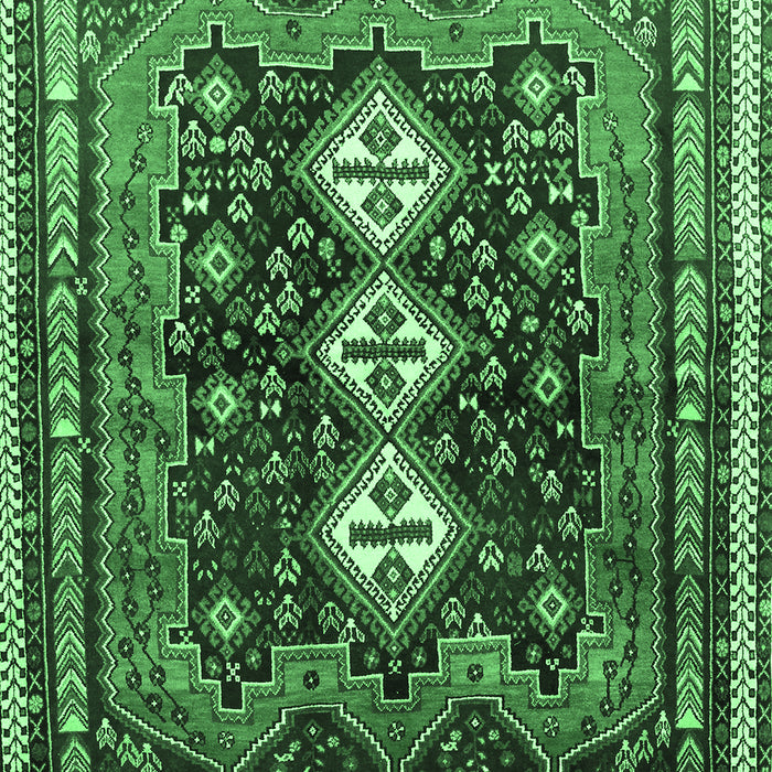 Machine Washable Persian Emerald Green Traditional Area Rugs, wshtr741emgrn