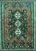 Machine Washable Persian Turquoise Traditional Area Rugs, wshtr741turq