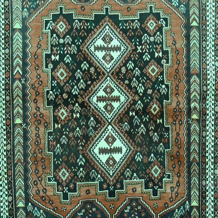 Machine Washable Persian Turquoise Traditional Area Rugs, wshtr741turq