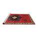Sideview of Machine Washable Traditional Brown Rug, wshtr742
