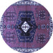 Round Persian Blue Traditional Rug, tr742blu