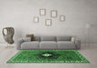 Machine Washable Persian Emerald Green Traditional Area Rugs in a Living Room,, wshtr742emgrn