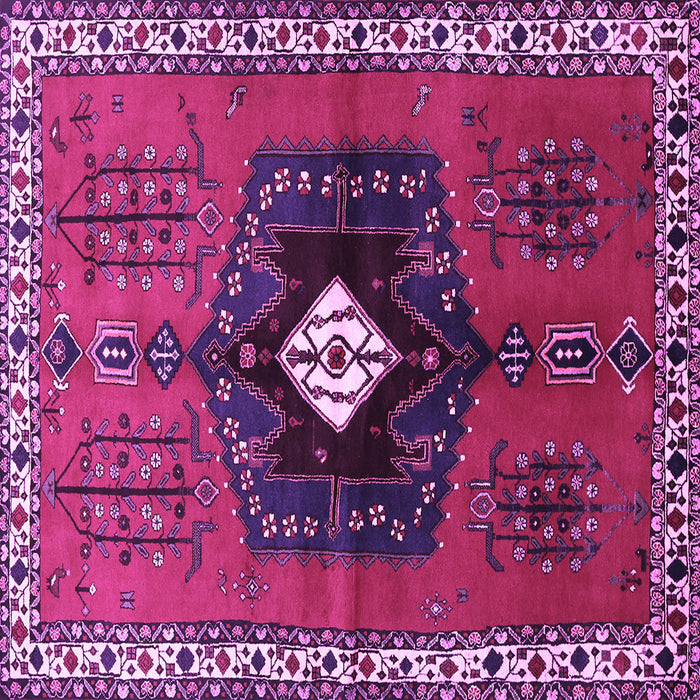 Square Persian Purple Traditional Rug, tr742pur
