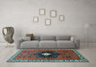 Machine Washable Persian Light Blue Traditional Rug in a Living Room, wshtr742lblu