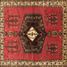 Square Machine Washable Persian Brown Traditional Rug, wshtr742brn