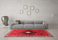 Machine Washable Persian Red Traditional Rug, wshtr742red