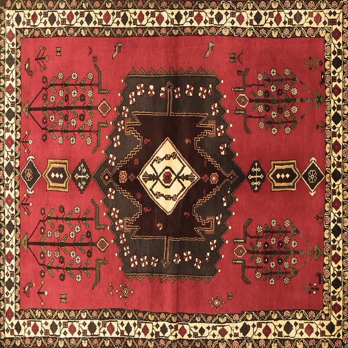 Square Persian Brown Traditional Rug, tr742brn
