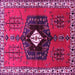 Square Machine Washable Persian Pink Traditional Rug, wshtr742pnk