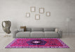 Machine Washable Persian Purple Traditional Area Rugs in a Living Room, wshtr742pur