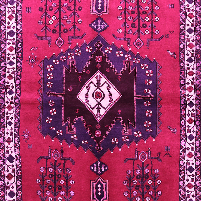 Machine Washable Persian Pink Traditional Rug, wshtr742pnk