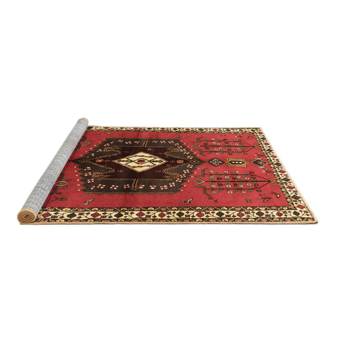 Sideview of Machine Washable Persian Brown Traditional Rug, wshtr742brn