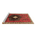 Sideview of Machine Washable Persian Brown Traditional Rug, wshtr742brn