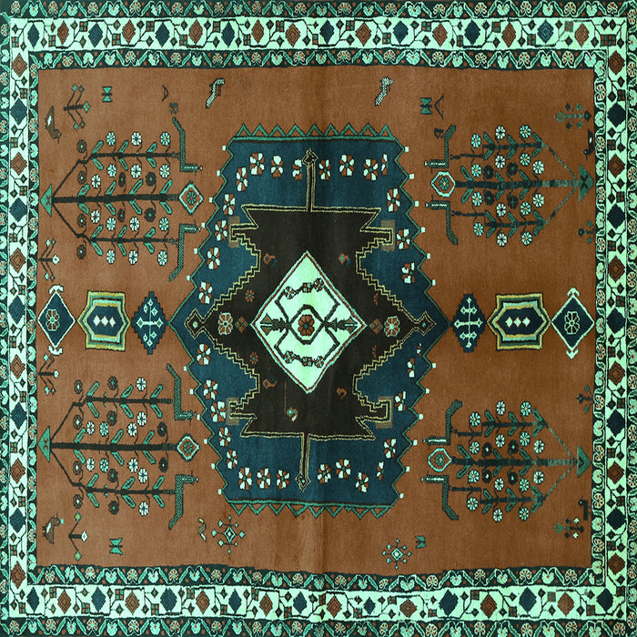 Square Persian Turquoise Traditional Rug, tr742turq