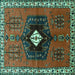 Square Persian Turquoise Traditional Rug, tr742turq
