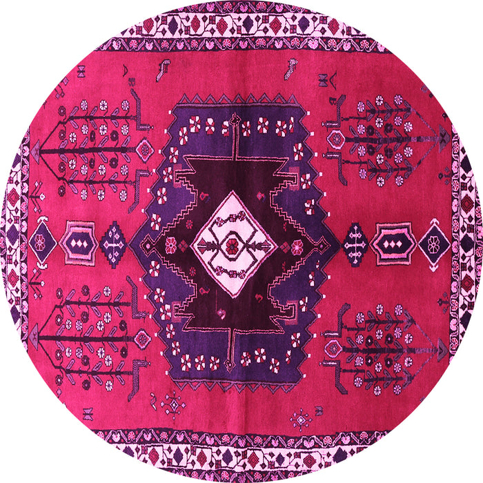 Round Persian Pink Traditional Rug, tr742pnk