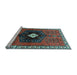 Sideview of Machine Washable Persian Light Blue Traditional Rug, wshtr742lblu