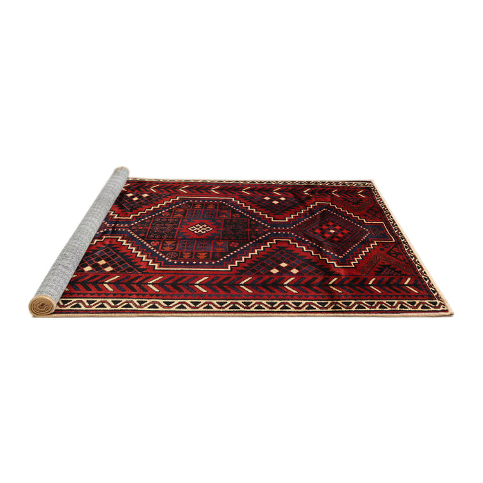 Sideview of Machine Washable Traditional Sepia Brown Rug, wshtr743