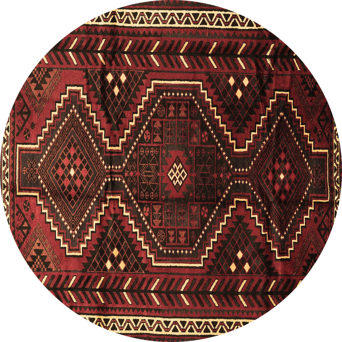 Round Persian Brown Traditional Rug, tr743brn