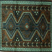 Square Persian Turquoise Traditional Rug, tr743turq